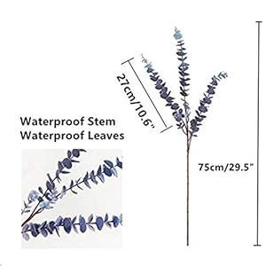 5 Pcs Soft Touch Artificial Eucalyptus Leaves Spray Fake Silver Dollar Greenery Stems for Home Wedding Floral Arrangement, Blue 5 Pcs Soft Touch Artificial Eucalyptus Leaves Spray Fake Silver Dollar Greenery Stems for Home Wedding Floral Arrangement Blue