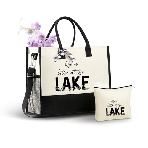 Bolsa Tote Canvas InnoBeta Lake con cierre y correa miniatura 1