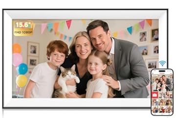 Hesmor Cornice digitale da 15,6 pollici WLAN FHD 1920 * 1080 IPS con touchscreen Cornice fotografica elettronica con 32 GB di memoria, rotazione automatica, facile condivisione