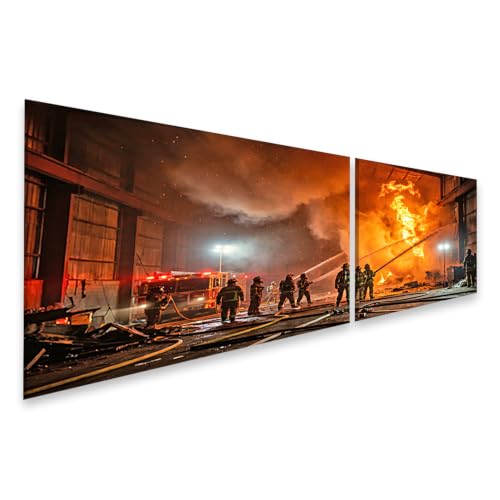 Tableau sur toile Pompier Héros design moderne pour décoration de bureau