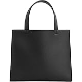 [MALTA] トートバッグ 小さめ 底面に隠しICカードポケット付き ミニトートバッグ ハンドバッグ レザー シンプル パスケース コンパクト 軽量 カバン メンズ レディース ブラック