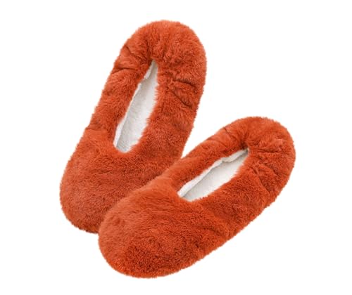Image of Keyela Women's Ballerina Slippers,Non-Slip Bedroom Slippers Socks | Soft fuzzy slipper socks for ladies Indoor home slippers Cozy sock slippers Ballet Slippers
