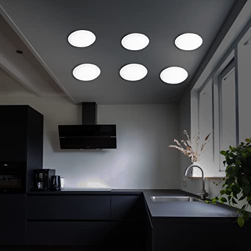 Image of Gesto 6W Round 4.5 Inch Ultra Slim LED Recessed False Ceiling Light for POP Coolday White-Pack of 4