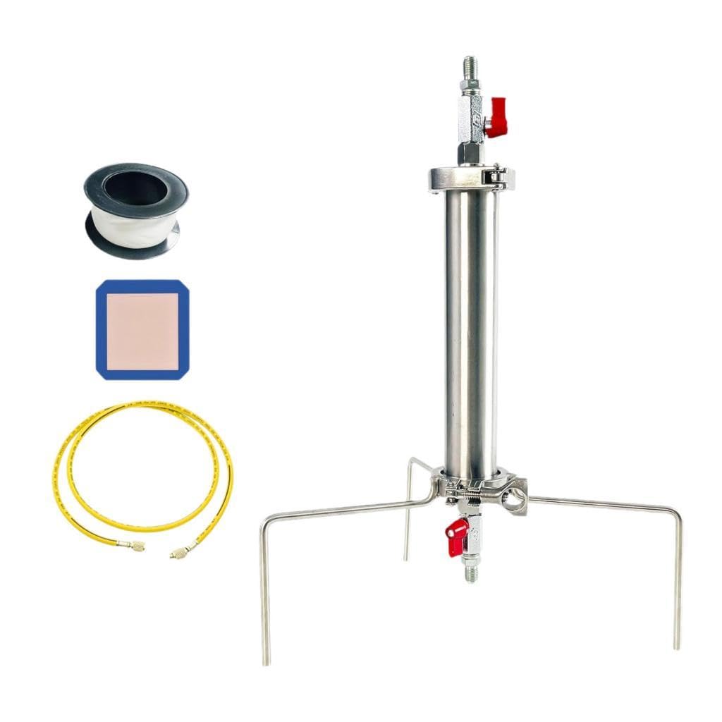 Tubo Vacío Acero Inoxidable Con Trípode 90G | capacidad 90g, acero pulido, facil limpieza, extraccion eficiente