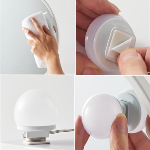 Qtuie LED Vanity Mirror Lights for Dressing Table 10 Dimmable Bulbs Stick on Hollywood Mirror Lights Adjustable Length Makeup Lights for Mirror Make Up Light for Bathroom Vanity Table Bedroom (10) - Image 7