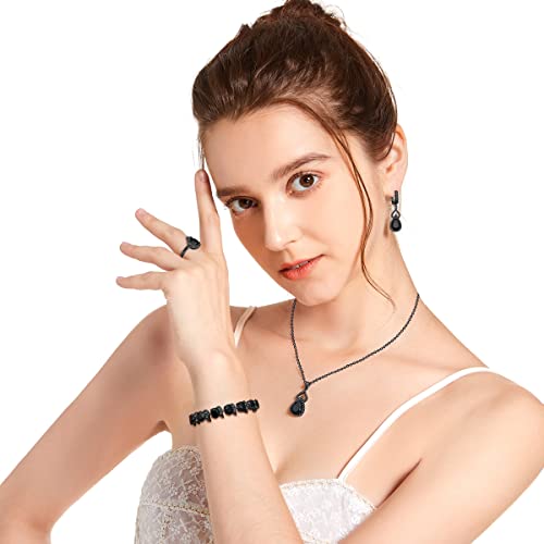 Image of LMXXVJ Fashion Tennis Bracelet Created Emerald White Gold Plated Charm Bracelet Gifts Jewelry for Women
