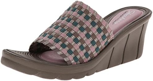 Skechers Cali Women's Promendae-Shopper Slide Sandal,Taupe/Silver,10 M US