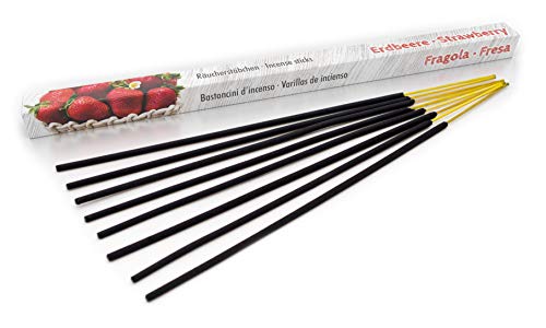 Luxflair bâtonnets d'encens Fraise, Set de 10 Paquets de 8 bâtonnets d'encens (80 pièces), Longue durée d'incandescence d'env. 45min chacun
