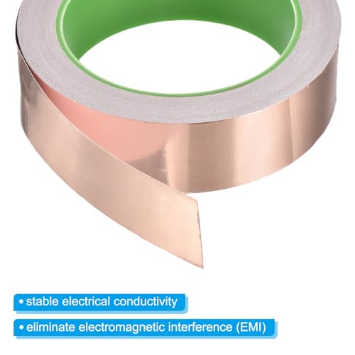 Image of PATIKIL Copper Foil Tape 1.18 Inch x 33 Feet 0.05mm Thick Double Sided Conductive Adhesive EMI Shielding for Electronics, Circuits, Grounding
