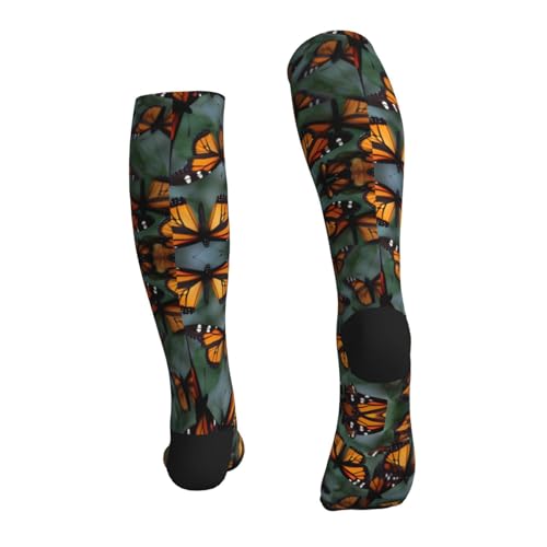 Monarch Butterflies Print Compression Socks,Compression Ankle Support Socks,For Men Women Running Athletic2