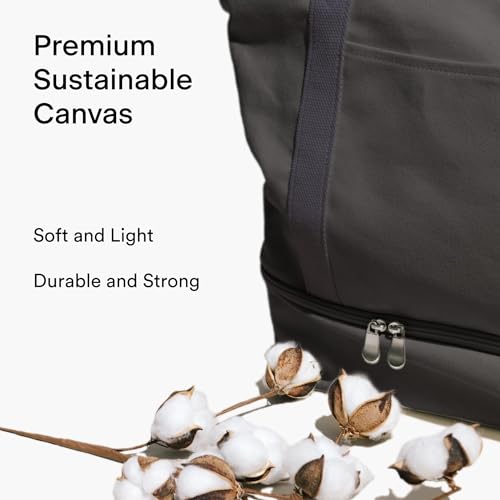 Lo & Sons Catalina Deluxe Tote - Spacious Canvas Travel & Everyday Bag With Shoe Compartment, Luggage Sleeve, Padded Strap3