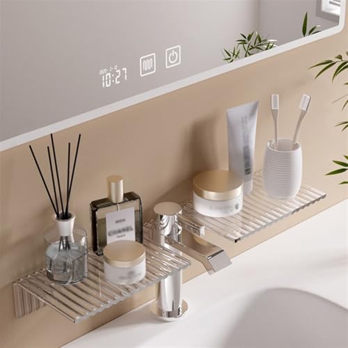 Étagère de douche en acrylique transparent en U sans perçage pour robinet