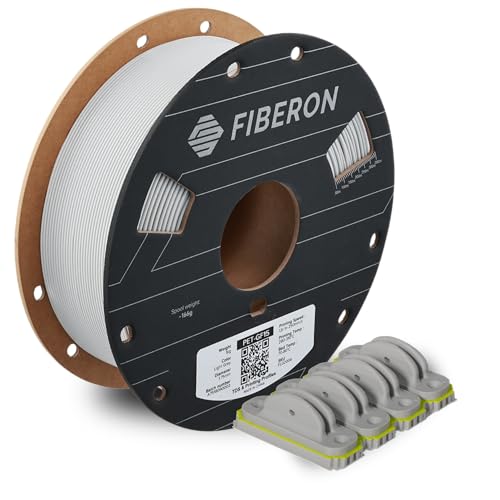 Polymaker Fiberon Light Grey PET-GF15 3D Printer Filament 1.75mm 1KG, 15% Glass Fiber Reinforced, High Strength & Heat Resistance, Ideal for Automotive, Industrial & Functional Parts, AMS Compatible