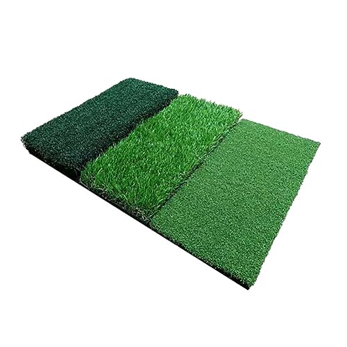 POPETPOP Compact Folding Golf Swing Mat 3 Lengths Grass Mat Practice Hitting Pad Easy Storage Carry