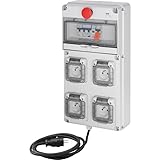  Coffret d\'alimentation provisoire mono Gewiss - 16 A - 4 PC 2P+T - Arrêt d\'urgence - IP65