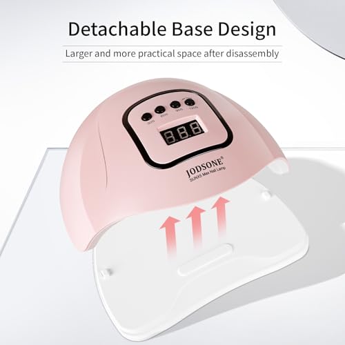 Image of JODSONE Pink U V Nail Lamp for Gel Nail Polish Manicure Light with 4 Timers & Automatic Sensor Nail Dryer Curing LED Light