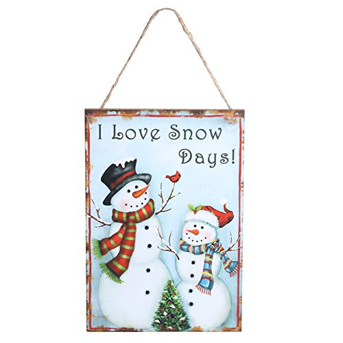 Gavigain Wooden Christmas Decorations, Christmas Plaque Sign Door Hanging Sign Christmas Snowman Pattern Hanging Wooden Plaque Board Pendant for X Mas Home Room Indoor Outdoor