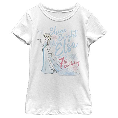 T-shirt Reine des Neiges cadeau anniversaire fille 7 ans blanc S