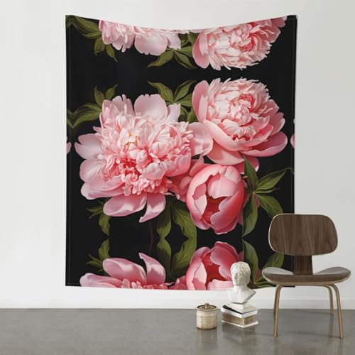 Tapisserie murale fleurs de pivoine HYTTER crée un cocon bohème dans la chambre