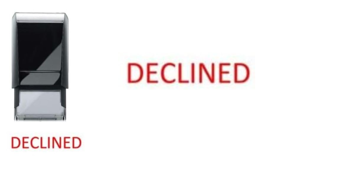 DECLINED - Self Inking Office Stamp - Red Ink - 36 x 13mm