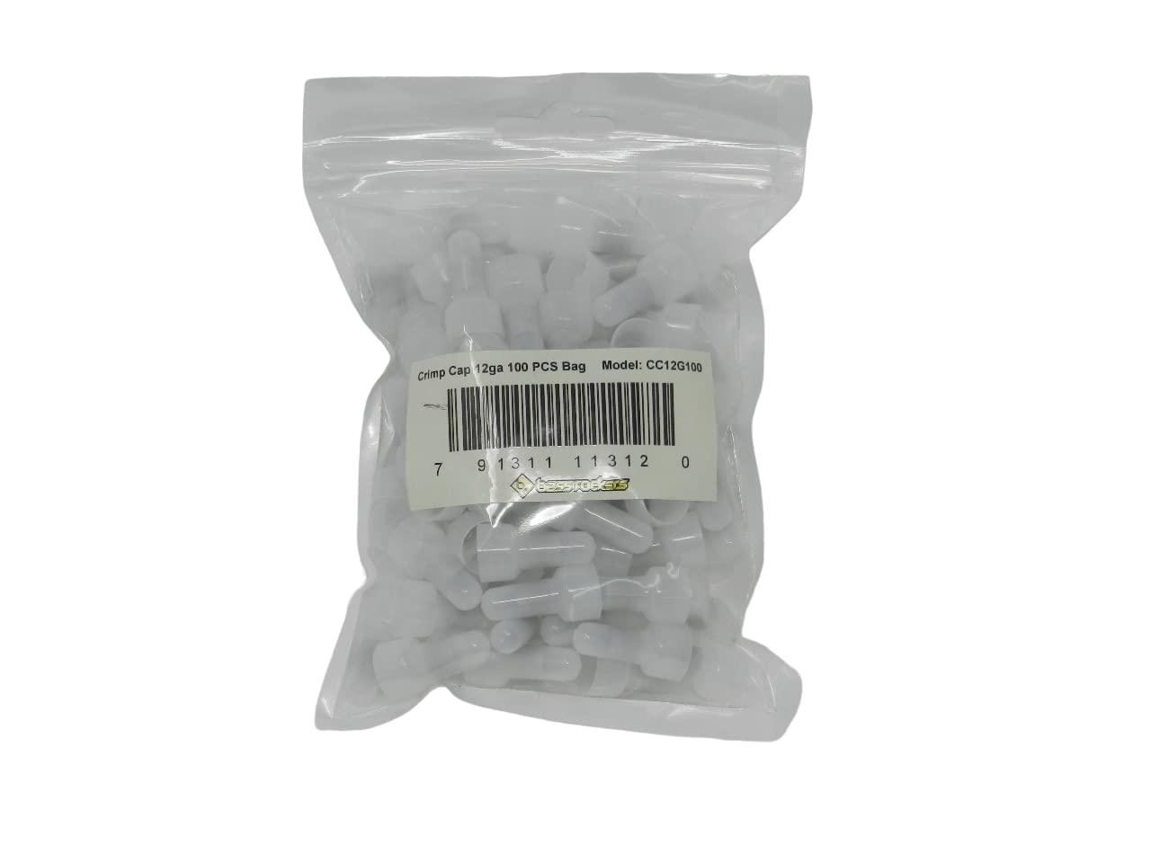 Bass Rockers CC12G100 Closed End Wire Crimp Cap 12GA Protective Terminals Connector Kit 100Pcs Bag