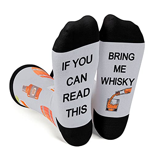 Zmart Whiskey Socks Whiskey Gifts for Men, If You Can Read This Bring Me Some Whiskey