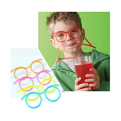 lrsupplies Straw Glasses Fun Drinking Straws Reusable Games Gift Drink Child Party Cover