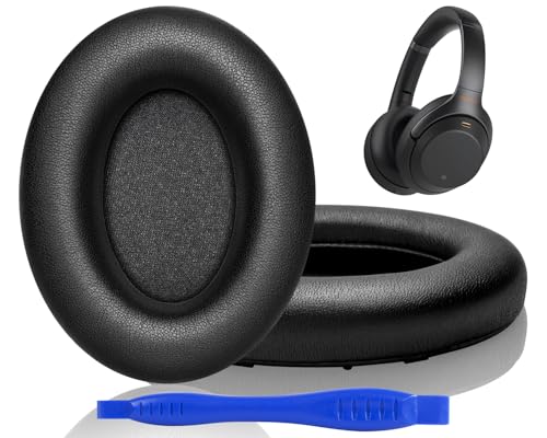 Replacement Ear Pads for Sony WH-1000XM3 (WH1000XM3) Over-Ear Headphones, Earpads Replacement Cushions Sony XM3 with Softer Protein Leather, Noise Isolation Memory Foam, Extra Thick- Black