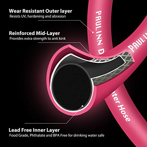Paulinn Rv Camper Garden Water Hose 5/8 In 10 Ft | Drinking Fresh Water Hose For Garden Rv Camper Boats Water Hose | Food Grade, Phthalate, Bpa Free | No Kink And Flexible Garden Water Hose #TOP1