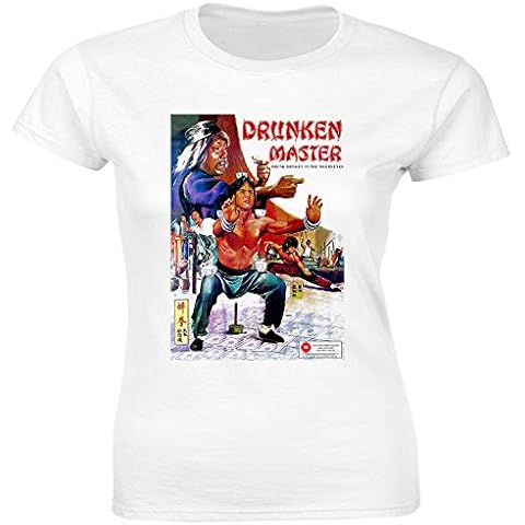 URBAN SHAOLIN Women's Jackie Chan Inspired Drunken Master Fitted T Shirt, Large, White Cover