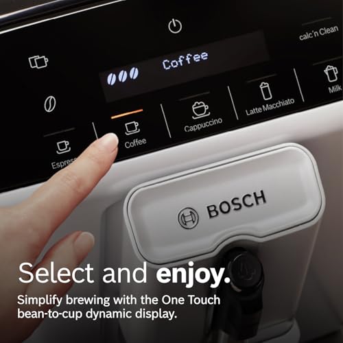 Bosch Fully Automatic Coffee and Espresso Machine - One-Touch Drinks, Barista Style, Double Cup Super Coffee Maker - Large Bean Capacity - Easy Clean, Maintenance - Silver- TIU20307 - Image 4