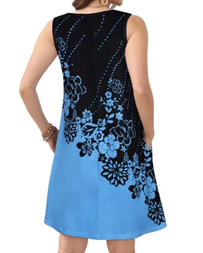 Image of JOLIGAL Womens Summer Dresses Casual Sleeveless Tshirt Sundress Beach Cover Up with Pockets Loose Tank Dress 2026