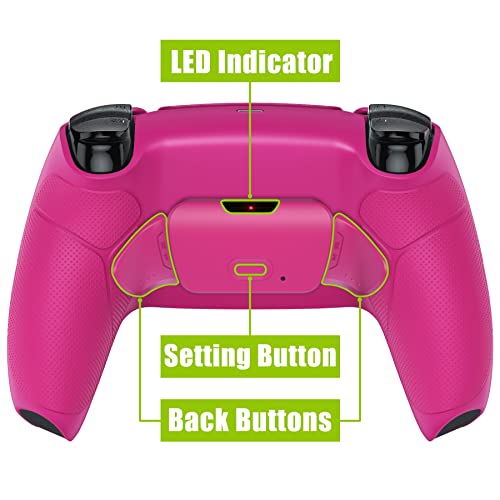 Image of eXtremeRate Nova Pink Rubberized Grip Programable RISE Remap Kit for PS5 BDM 010 & BDM 020 - Upgrade Board, Redesigned Back Shell & Buttons - Controller NOT Included