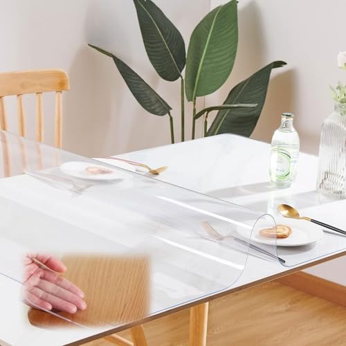 �����e�[�u���N���X 90×115CM ����1.5mm �r�j�[���V�[�g �f�X�N�}�b�g �e�[�u�� �ی� ����PVC�����` �h���ϖ��ϔM�e�[�u���}�b�g �������ȒP(�F:�S����)