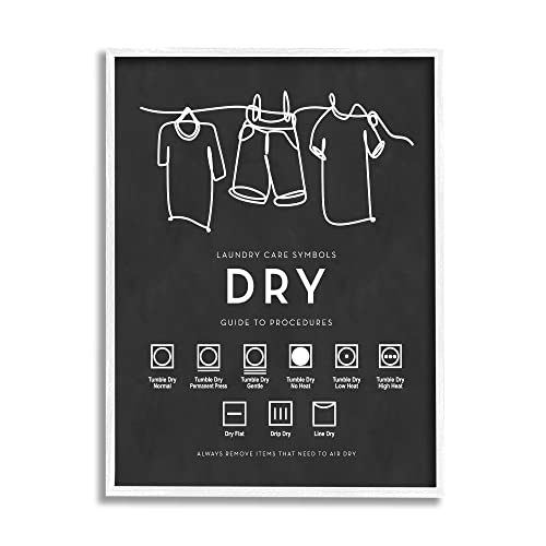 Stupell Industries Drying Procedure Guide Helpful Laundry Symbol Chart, Design by Lettered and Lined