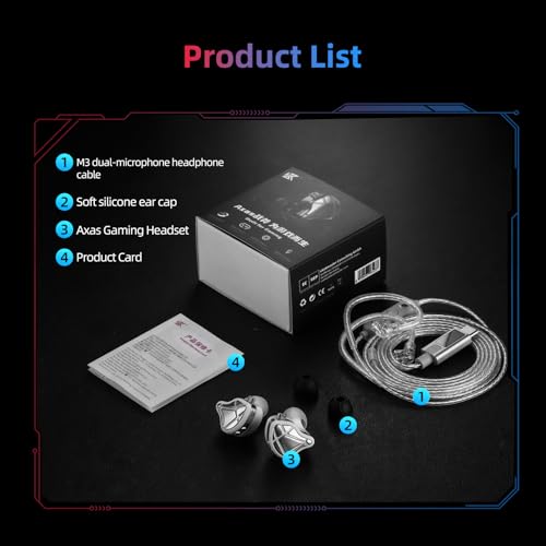 Image of KZ Axas Gaming Earbuds,Deep Bass Sound Wired Earbuds,in Ear Monitor Headphones,IEM for Gaming Video Calling HiFi Noise Cancelling Headphones for Music Compatibility for Phone (Black, USBC MIC)