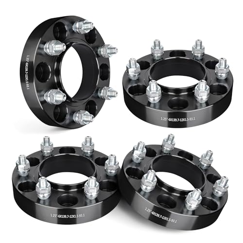 Image of EVIL ENERGY 6x5.5 Wheel Spacers 1.25 inch, 93.1mm Bore Hubcentric M12x1.5 Studs