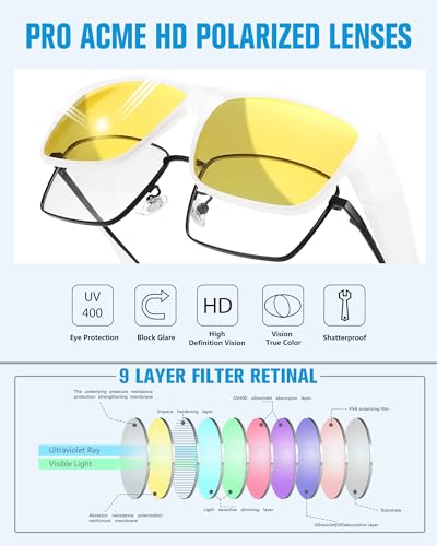 Pro Acme Over Glasses Sunglasses Polarized Rectangular Over Glasses Shades Square Retro Lightweight UV Pretection2