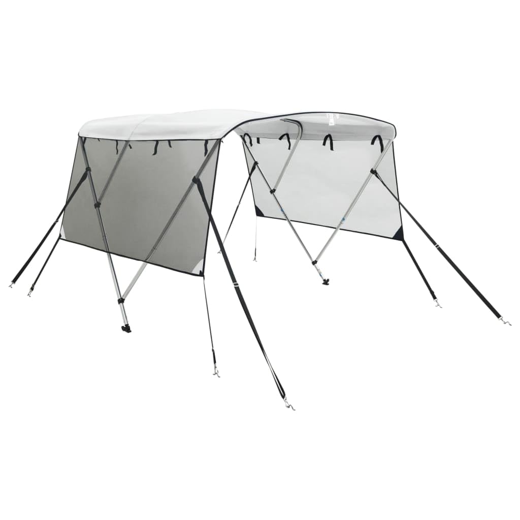 vidaXL Bimini di Prua Pareti Laterali Rete 3 Archi 183x(154-167) x137cm, bimini per imbarcazione, tendalino per barca, copertura per imbarcazione