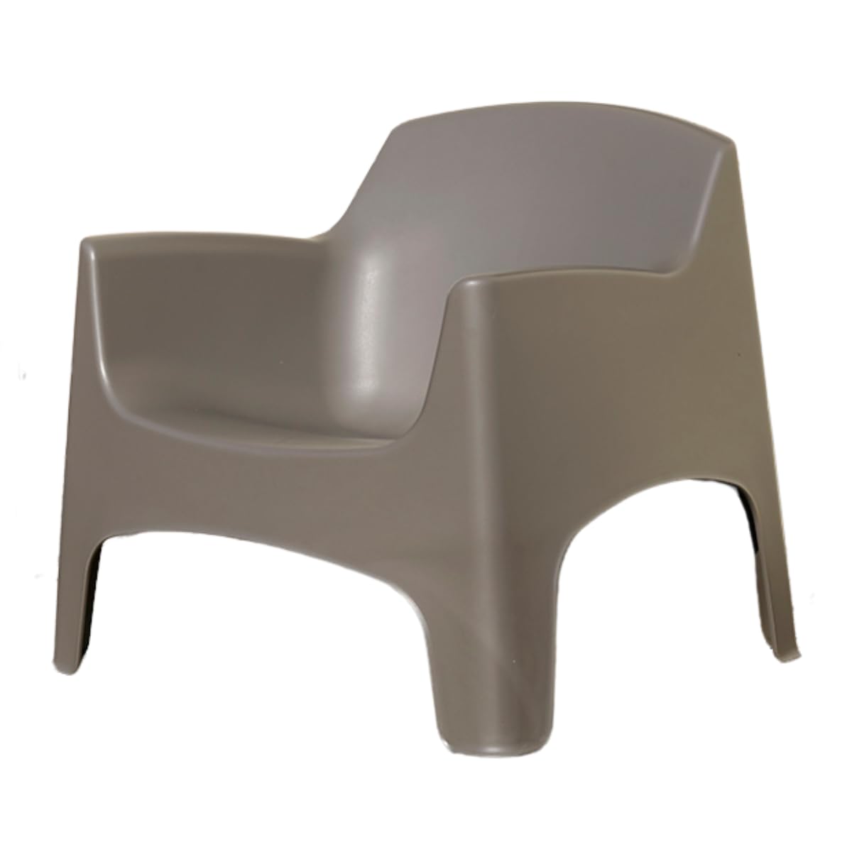 Tomaino - Sillón para exterior Ibiza XL - Silla de jardín de plástico - 79 x 74 x 70 cm de altura - Apilable - Extra grande (pardo)