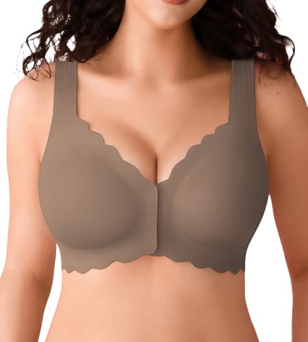 Image of Front Closure Bras for Women Seamless Wireless Push Up Bra No Underwire Full Coverage Comfort Bras Mastectomy Bralettes