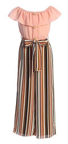 Image of iGirlDress Girls Wide Leg Off Shoulder Elegant High Waist Rompers Palazzo Pants Trousers Jumpsuits USA 4-14
