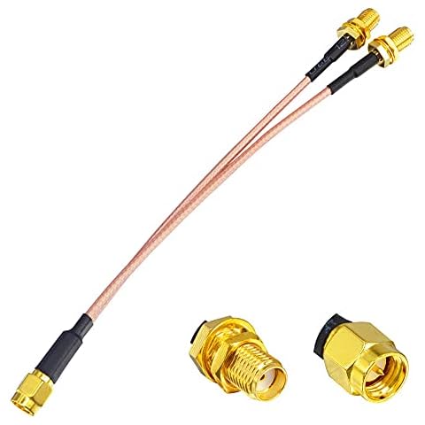 4G LTE Antenna Adapter Splitter Cable SMA Male to Dual SMA Female V-Shape Cable 15cm for 4G LTE Home Phone Router Gateway Modem MiFi Mobile Hotspot Cellular Amplifier Cell Phone Signal Booster Cover