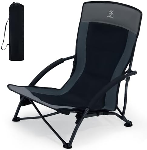 EVER ADVANCED Low Profile Beach Chair for Adults, Lightweight Por...