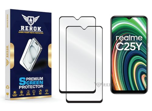 Image of Gorilla Tempered Glass Screen Protector Compatible with Realme C25Y [Pack of 2] | Edge-to-Edge, Bubble-Free, Case Friendly, Easy Installation Kit