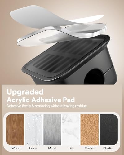 Image of Magnetic Cable Holder for Wall & Desk - Self Adhesive Cable Organizer Clips for Charging Cables, USB, Type C, Lightning, HDMI (Black 6)