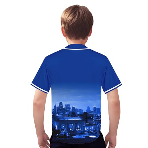 Camisa de beisebol City Night Skyline Jersey estampada vestuário para crianças fãs uniforme presente