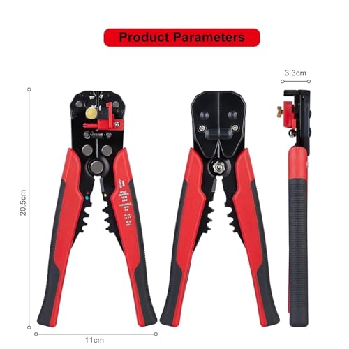 Image of Self-Adjusting Wire Stripper 3-in-1 Heavy Duty Automatic Wire Stripping Tool | 10-24 AWG Wire Cutter, Cable Crimping & Electrical Wire Cutting Tool for Electricians, Technicians & DIY Use