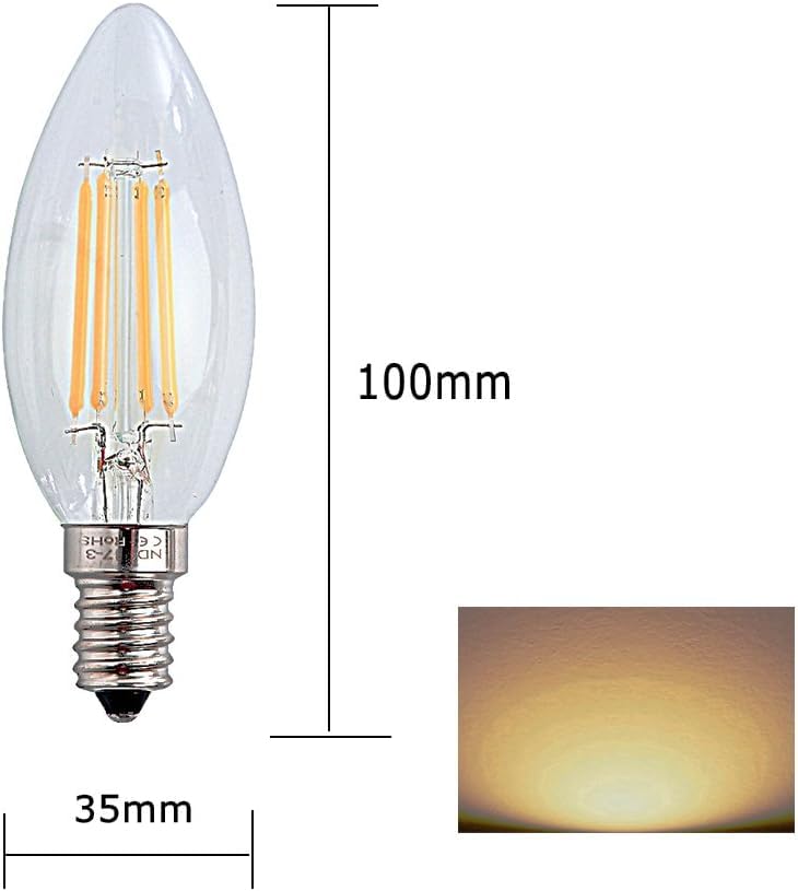 Lampadina tradizionale Edison E14 4 W, 400 lm, 2700 K bianco caldo, confezione da 8, AC 220-240 V, illuminazione ad alta efficienza energetica per uso domestico o commerciale