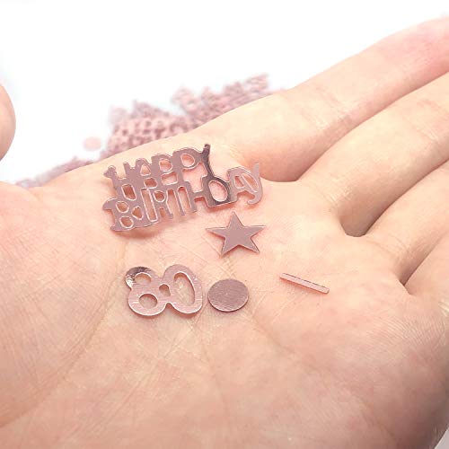 YouU Confettis de table de fête-Décorations de table Scatters Décorations de confettis, 35g / 700pcs （Or rose） (80) – vue 5